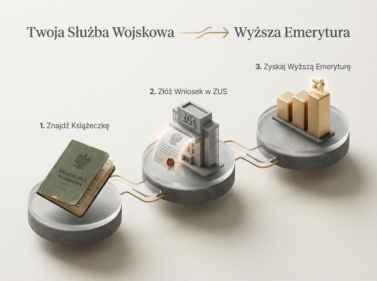 Infographie : Czy służba wojskowa wlicza się do emerytury? Poradnik ZUS