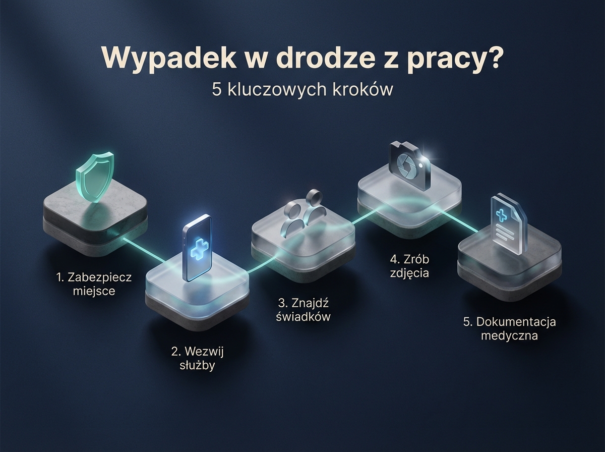 Infographie : Wypadek w drodze z pracy: Twoje prawa i kluczowe kroki